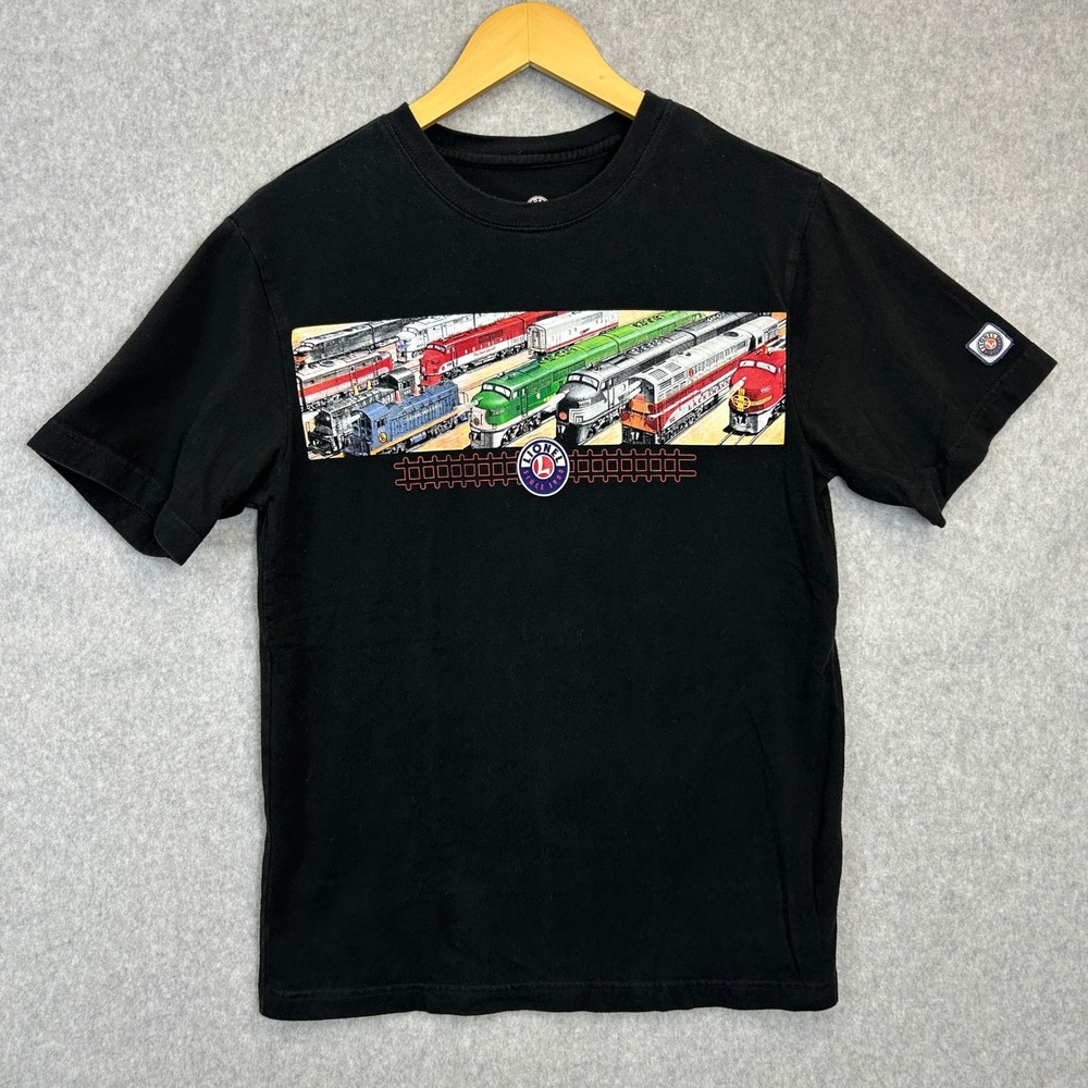 Lionel Trains SS Tee T-Shirt Black Graphic Locomotive Railroad Print‎ Mens Small